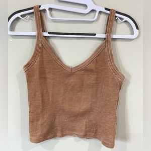 American Eagle Tan/Brown V-Neck Tank